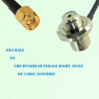 SMA Male to UHF Bulkhead Female Right Angle RF Cable Assembly