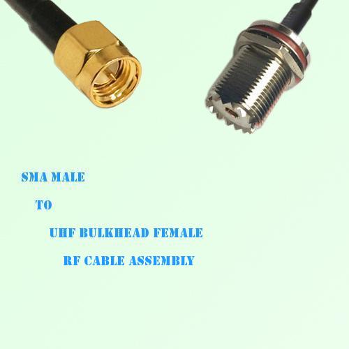 SMA Male to UHF Bulkhead Female RF Cable Assembly