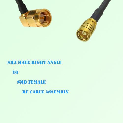 SMA Male Right Angle to SMB Female RF Cable Assembly