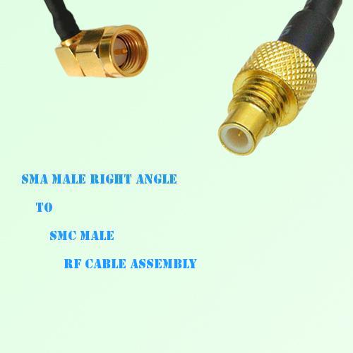 SMA Male Right Angle to SMC Male RF Cable Assembly