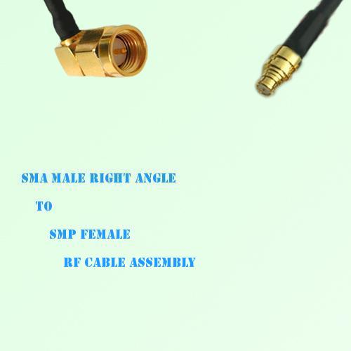 SMA Male Right Angle to SMP Female RF Cable Assembly