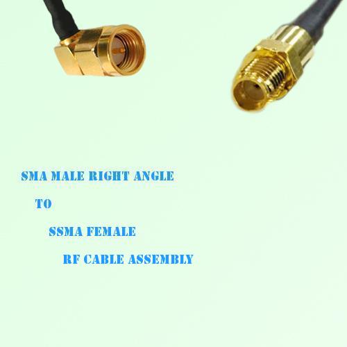 SMA Male Right Angle to SSMA Female RF Cable Assembly