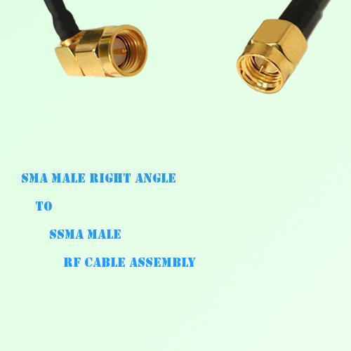 SMA Male Right Angle to SSMA Male RF Cable Assembly