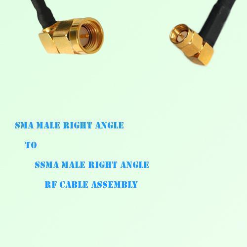 SMA Male Right Angle to SSMA Male Right Angle RF Cable Assembly