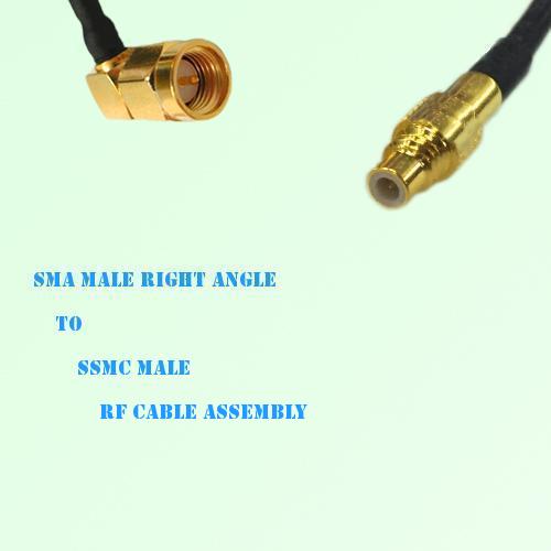 SMA Male Right Angle to SSMC Male RF Cable Assembly