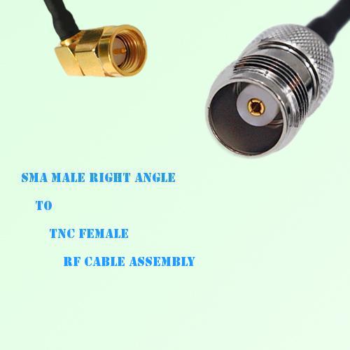 SMA Male Right Angle to TNC Female RF Cable Assembly