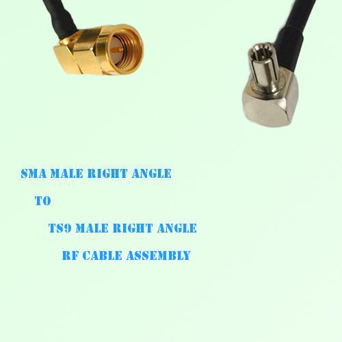 SMA Male Right Angle to TS9 Male Right Angle RF Cable Assembly