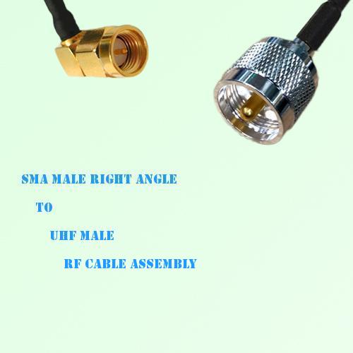 SMA Male Right Angle to UHF Male RF Cable Assembly