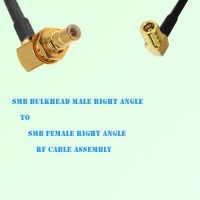 SMB Bulkhead Male R/A to SMB Female R/A RF Cable Assembly
