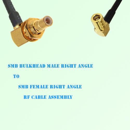 SMB Bulkhead Male R/A to SMB Female R/A RF Cable Assembly