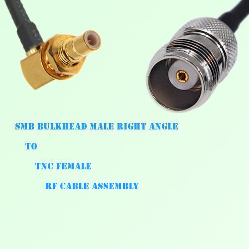 SMB Bulkhead Male Right Angle to TNC Female RF Cable Assembly