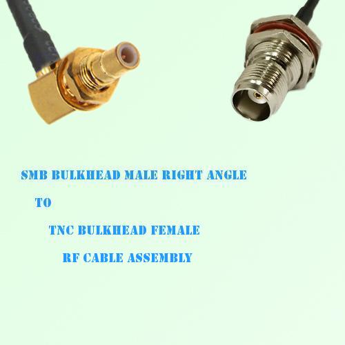 SMB Bulkhead Male Right Angle to TNC Bulkhead Female RF Cable Assembly