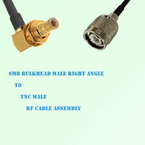 SMB Bulkhead Male Right Angle to TNC Male RF Cable Assembly