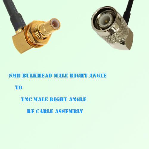 SMB Bulkhead Male R/A to TNC Male R/A RF Cable Assembly