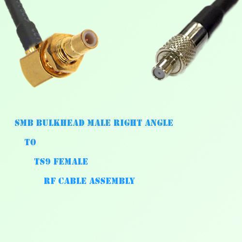SMB Bulkhead Male Right Angle to TS9 Female RF Cable Assembly