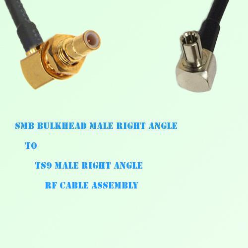 SMB Bulkhead Male R/A to TS9 Male R/A RF Cable Assembly