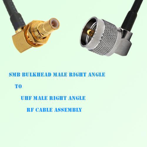 SMB Bulkhead Male R/A to UHF Male R/A RF Cable Assembly