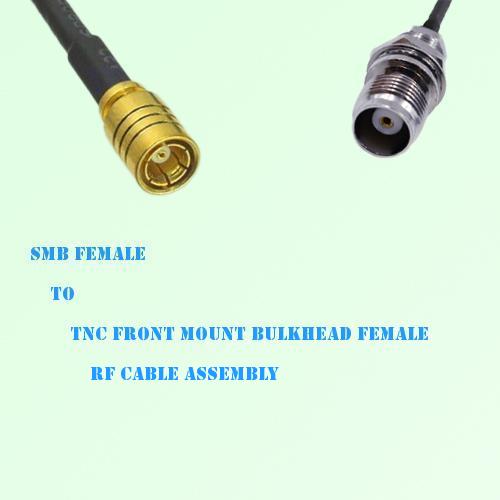 SMB Female to TNC Front Mount Bulkhead Female RF Cable Assembly