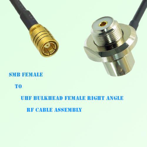SMB Female to UHF Bulkhead Female Right Angle RF Cable Assembly