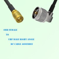 SMB Female to UHF Male Right Angle RF Cable Assembly