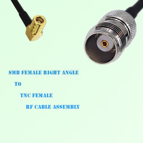 SMB Female Right Angle to TNC Female RF Cable Assembly
