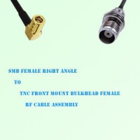 SMB Female R/A to TNC Front Mount Bulkhead Female RF Cable Assembly
