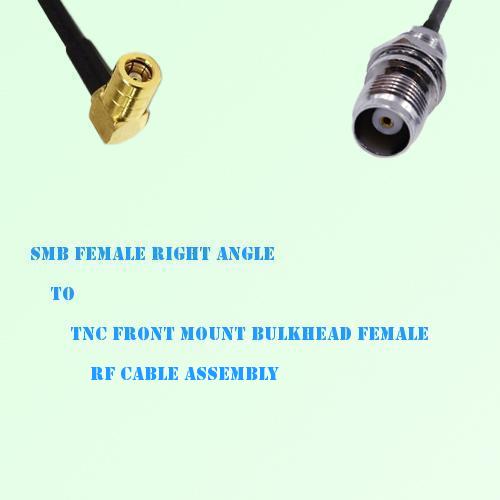 SMB Female R/A to TNC Front Mount Bulkhead Female RF Cable Assembly