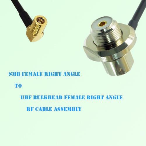 SMB Female R/A to UHF Bulkhead Female R/A RF Cable Assembly