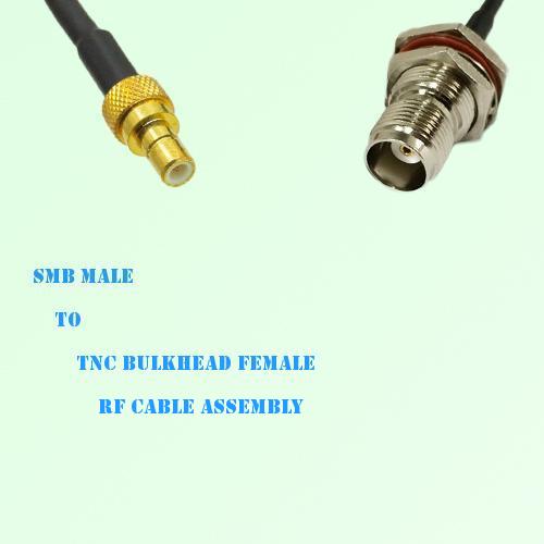 SMB Male to TNC Bulkhead Female RF Cable Assembly