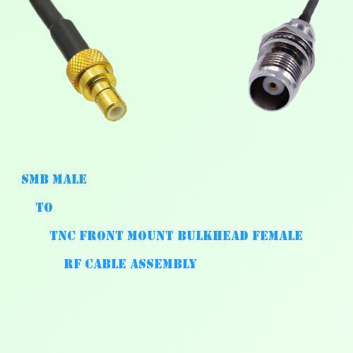 SMB Male to TNC Front Mount Bulkhead Female RF Cable Assembly