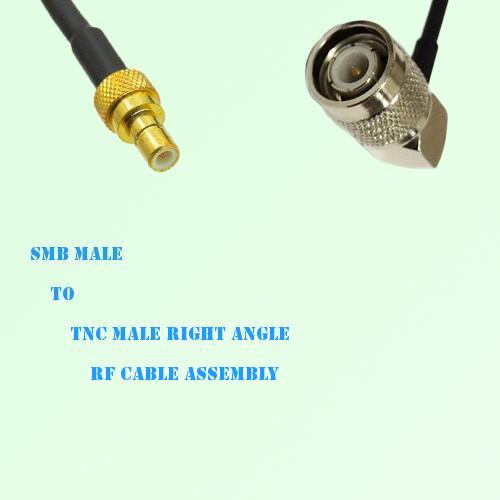 SMB Male to TNC Male Right Angle RF Cable Assembly