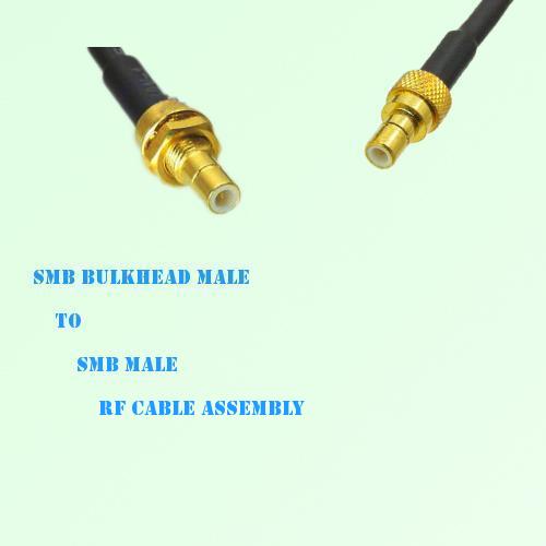 SMB Bulkhead Male to SMB Male RF Cable Assembly