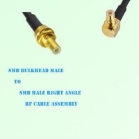 SMB Bulkhead Male to SMB Male Right Angle RF Cable Assembly