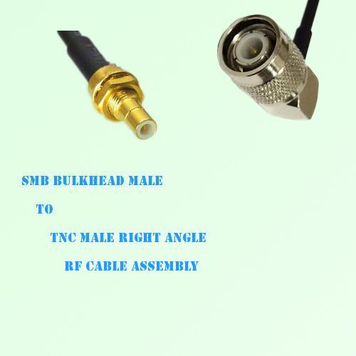 SMB Bulkhead Male to TNC Male Right Angle RF Cable Assembly