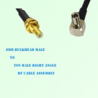SMB Bulkhead Male to TS9 Male Right Angle RF Cable Assembly