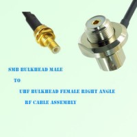 SMB Bulkhead Male to UHF Bulkhead Female Right Angle RF Cable Assembly