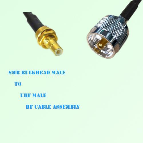 SMB Bulkhead Male to UHF Male RF Cable Assembly