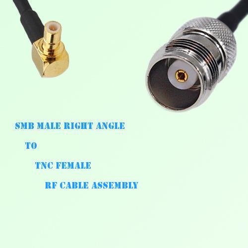 SMB Male Right Angle to TNC Female RF Cable Assembly