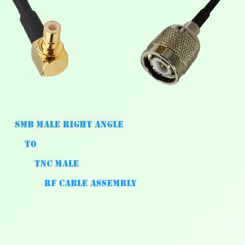 SMB Male Right Angle to TNC Male RF Cable Assembly