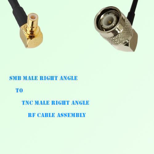 SMB Male Right Angle to TNC Male Right Angle RF Cable Assembly