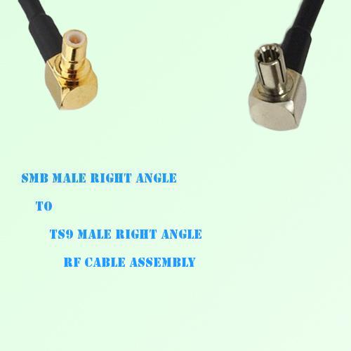 SMB Male Right Angle to TS9 Male Right Angle RF Cable Assembly