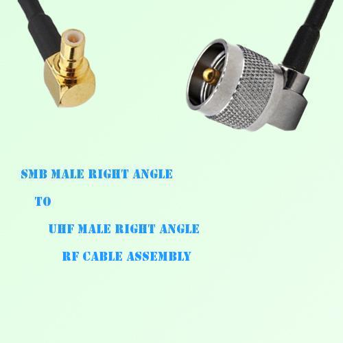 SMB Male Right Angle to UHF Male Right Angle RF Cable Assembly