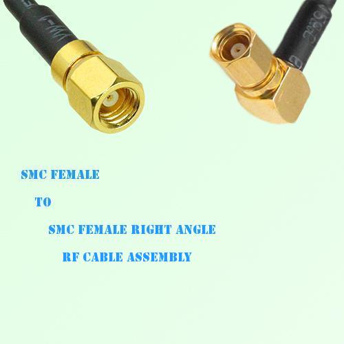 SMC Female to SMC Female Right Angle RF Cable Assembly
