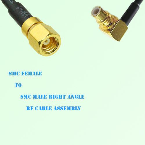 SMC Female to SMC Male Right Angle RF Cable Assembly