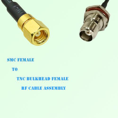SMC Female to TNC Bulkhead Female RF Cable Assembly