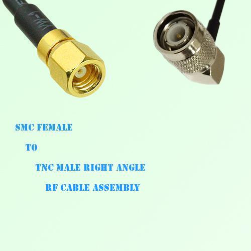 SMC Female to TNC Male Right Angle RF Cable Assembly