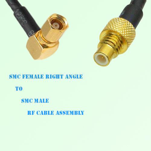 SMC Female Right Angle to SMC Male RF Cable Assembly