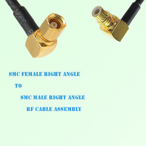 SMC Female Right Angle to SMC Male Right Angle RF Cable Assembly