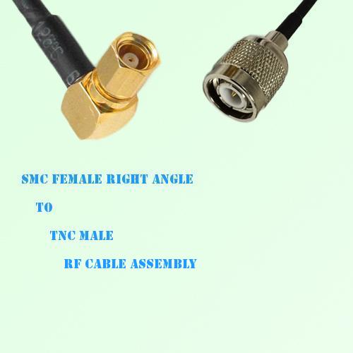 SMC Female Right Angle to TNC Male RF Cable Assembly