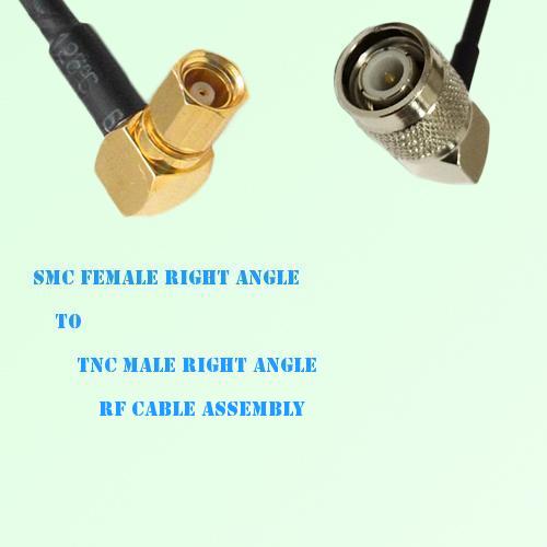 SMC Female Right Angle to TNC Male Right Angle RF Cable Assembly